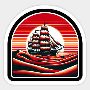 Ship in the Red Desert Sticker